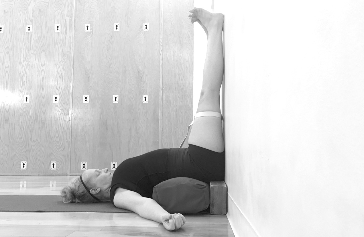 Nirel the Yogini - Restorative Yoga Pose: Legs up the Wall (Viparita Karani)  with a chair